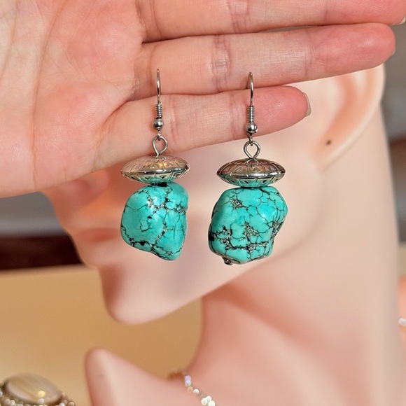 Zara Jewelry - ⚜️ Turquoise and Silver Dangle Earrings